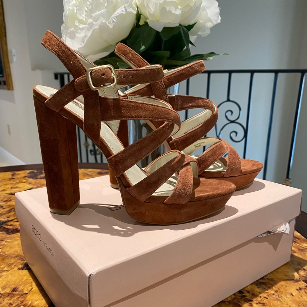 BCBGeneration Brown chunky heels size 7